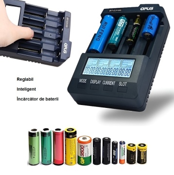 Incarcator inteligent OPUS BT-C3100 compatibil cu acumulatori Li-Ion NiCd NiMH de diverse tipuri