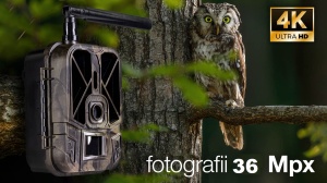 Cameră de vânătoare 36Mp cu SIM și TUYA (Transmite live pe telefon), Acumulator 8000Mah, ecran propriu - supraveghere proprietați, păduri, spații izolate - Img 2