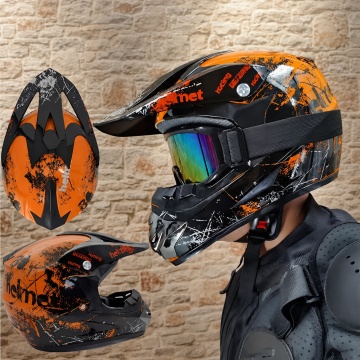 Cască Cross Full Face pentru Motocicletă, Dirt Bike, MX/Enduro, ATV și Trotinetă Electrică, Orange Strike - Flytec™ - Img 2