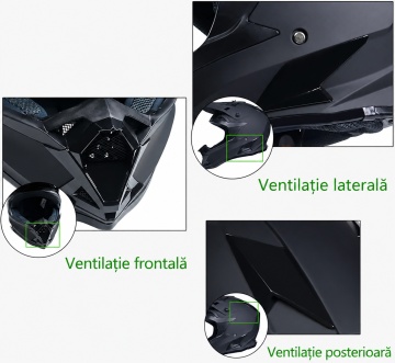 Cască Moto Full Face Integrală Cross ATV Enduro, pentru Copii și Adulți, Motocicletă, Scuter, Cască Protecție, Force Ride-Flytec - Img 4
