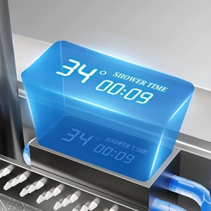 Chiuvetă Bucătărie Smart Multifuncțională (6 funcții) - AQUA 3, Inox gri Antracit, 80 x 46 cm, cu display digital, cascadă, baterie filtru apă, dozator detergent, spălător pahare, suport cuțite, 2 tăvițe uscare + tocător - Img 2