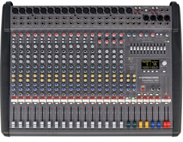 Mixer Audio Dynacord Profesional Amplificat, PowerMate 1600-3, 2X1000W, 16 Canale, Egalizator 11 benzi, Phantom power 48V
