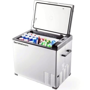 Frigider 50l auto rulotă, dubă 3.5t, camion, spații mici cu funcție de răcire/congelare -20°C, 12/24V, panou solar, cu compresor - Img 1