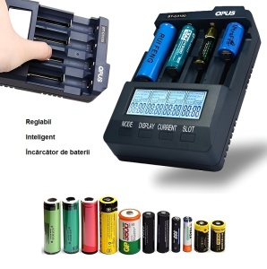 Încărcător universal acumulatori OPUS BT-C3100 V2.2 inteligent Li-Ion/NiCd/NiMH, rapid, 4 sloturi, capacitate maxima 20.000mAH - Img 5