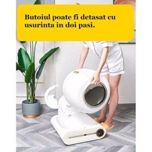 Litieră Automată Smart pentru Pisici, Sistem Auto Curățare, Sterilizare UV, Senzori Ambientali Deep-Clean, Aplicație Tuya, Infraroșu, Display Tactil, Silențioasă, 9L - Img 7