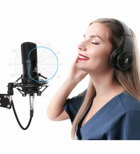 Microfon Profesional Maono Condensator pentru Studio, cu Stand Metalic pentru Podcast, Gaming, Streaming, YouTube, Voice Over, Studio, Home Recording - Img 7