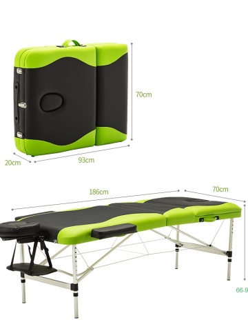 Premium massage table, 220 cm x 70 cm with adjustable height, Lightweight massage bed, made of aluminum, with 3 zones, portable with cover and all accessories, SPA, cosmetics, tattoos, eyelash application - Img 4