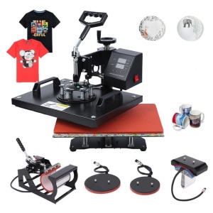 Presă transfer termic 30x38cm, personalizări 5in1 1250w, sublimare combo 5in1, tricouri, plăci ceramice, hanorace, fețe de pernă, ghiozdane, stegulețe, căni, șepci, farfurii - Presă termică - Img 1