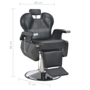 Scaun Salon , Frizerie, Coafor, Barber, Reglabil pe înățime, Model Roma, Capitonat cu piele ecologică neagră - Img 9