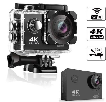 Cameră de acțiune 4K cu carcasă transparentă