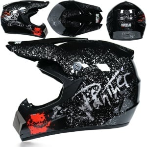 Set Cască Cross Panther cu Mănuși, Ochelari, Cagulă pentru Motociclete, Dirt Bike, Enduro, Atv, Mărime S, M, L, XL - Flytec™ - Img 3