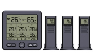 Termometru / Stație meteo / Termo-higrometru cu 3 senzori wireless de afișare temperatură și umiditatea din interior cât și de la exterior - Img 3