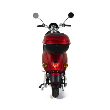 Scuter electric cu pedale, cu șa dublă și spațiu de depozitare sub șezut