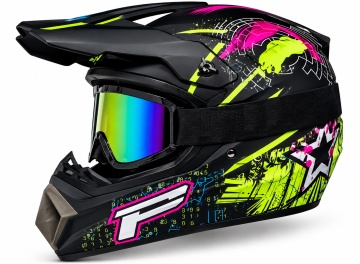 Каска Cross Rebel MX за мотоциклети, кросови велосипеди, планински велосипеди, ендуро, ATV, размер S, M, L, XL - Flytec™