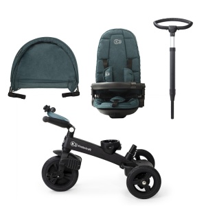 Tricicletă Premium Pentru Copii 5 in 1 - Easytwist - cu Scaun Reversibil, Copertină Pliabilă, Mâner reglabil, Rotire la 360°, vârsta 1-5 ani