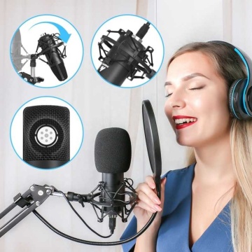 Set microfon Maono de studio, cu stand și accesorii incluse