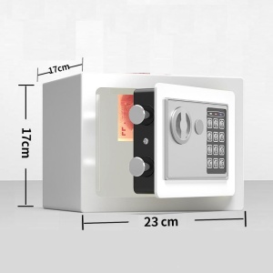 Seif digital culoare argintie cu dimensiuni 17x23 cm si usa deschisa - Educate™