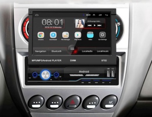 1DIN Navigation with Android 9 - MP5 Car Player with Flip-Down Screen - MirrorLink, FM Radio FM, GPS, 7'' Screen, Bluetooth, 60W Output - Img 2