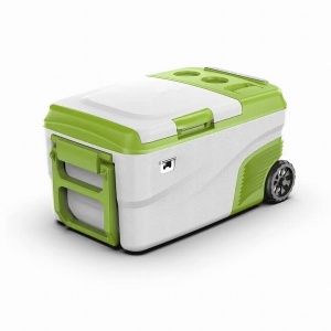 Frigider 35L cu roți, tractabil, manevrabil pentru plajă, auto rulotă, rezistent la vibrații, cu compresor cu congelare -20°C