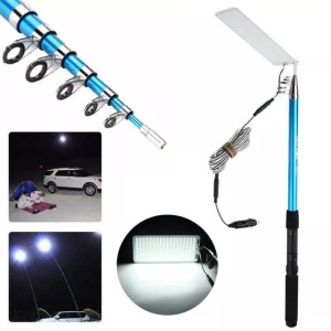 5m telescopic LED fishing rod lamp for camping, fishing, mountain with 12v 50W power supply, high projector - Img 6
