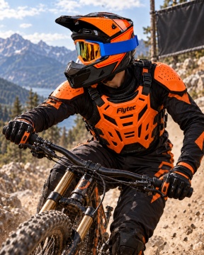Cască Full Face Motocross pentru ATV, Enduro și Off-Road, cu Ochelari și Accesorii Flash X Flytec - Img 4