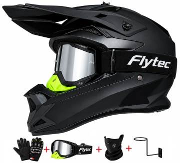 Cască Moto Full Face Integrală Cross ATV Enduro, pentru Copii și Adulți, Motocicletă, Scuter, Cască Protecție, Force Ride-Flytec - Img 1