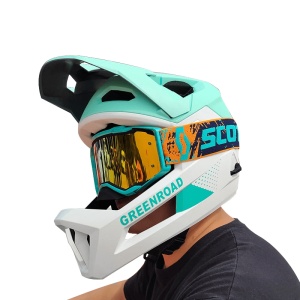 Cască MTB Full Face, Mountain Bike, Verde, Stil, Protecție și Performanță - Flytec™ - Img 3