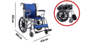 Dr.Denis folding wheelchair, brakes on the handles, 20 inch rear wheels, 100 kg - Img 4