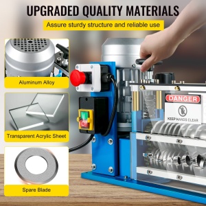 Electric wire stripping machine, 11 channels, 10 blades, for stripping cables 0.15-0.4 cm, speed 0.4m/s, ideal for recycling copper wire - Img 5