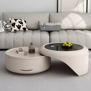 Extendable wooden coffee table with tempered glass, Italian style - Img 3