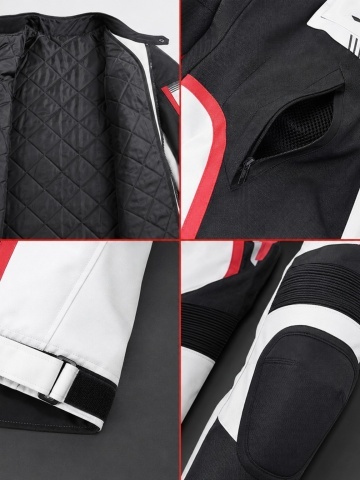 Detalii costum motocicletă Flytec căptușeală ventilație și protecții