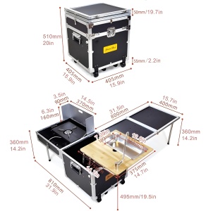 Kit bucătărie mobilă de camping cu 4 module de lucru- compactă, durabilă și ușor de transportat - Flytec™ - Img 6