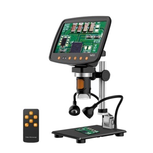 Microscop digital profesional portabil 1-1000X Dittom 10MP monitor 7 inch Full HD pentru reparații electroniști, bijutieri, analize medicale - Img 1