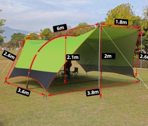 Pavilion umbrar pentru grădină/camping, 600 x 380, cort minunat conferă protecție optimă împotriva soarelui la petreceri, întâlniri, grătare - Img 8