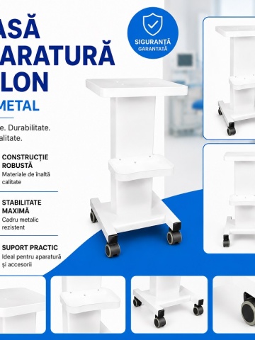 Professional Salon Equipment Table in Metal, White Apprentice with Equipment Rollers, Resistant up to 30kg - Img 4