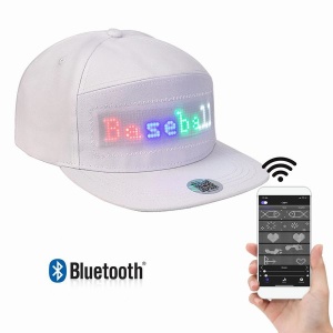 Șapcă led Bluetooth, ecran cu afișaj mesaje text multicolor, compatibil smartphone iOS și Android - Img 8