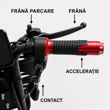 Scuter electric/Motocicleta pe 3 roti, cu sezut rabatabil si cos detasabil, inchidere la cheie cu alarma si pornire din cheie, pentru seniori - Img 6
