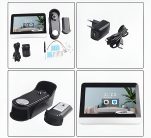 Sonerie Wi-Fi - Videointerfon cu aplicație Tuya, Ecran propriu 7 Inch, FHD, Senzor Mișcare PIR, Rezistență la apă IP 65 - Dittom™ - Img 2