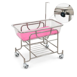 Stainless Steel Newborn Medical Crib with 3-Position Adjustment, Infusion Support and Mattress Included | Dr.Denis