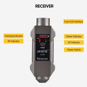 Transmițător Wireless pentru microfon XLR , Adaptor pentru microfon cu 16 canale, Potrivit pentru microfon dinamic și condensator, cu baterie reîncărcabilă 48V - Img 8