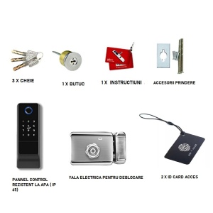 Yala Smart Exterior (IP 65) Wifi, Acces din aplicatie(Tuya), Card acces, Amprenta, Cheie , Smart Card - Img 5