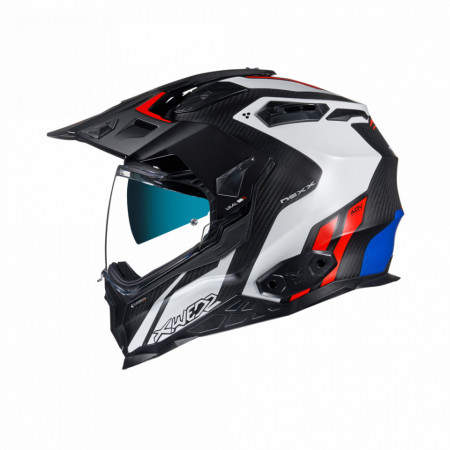 Casca moto Adventure Nexx X.Wed2 Carbon VAAL alb/rosu (pinlock inclus)