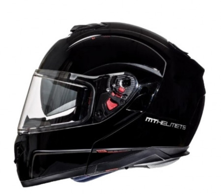 Casca moto Flip-up MT Atom SV negru lucios