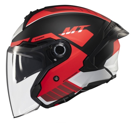 Casca open face motociclete MT Cosmo SV Cruiser B5 rosu mat (ochelari soare integrati)
