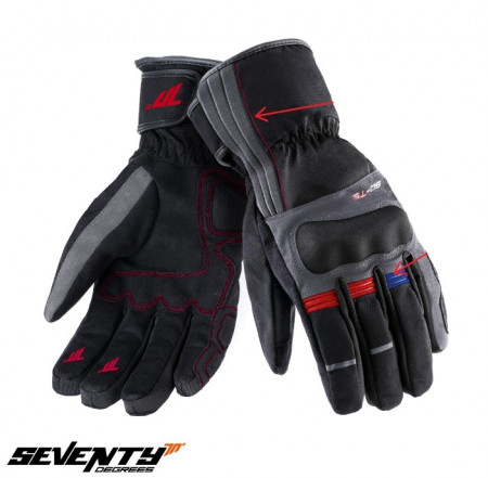 Manusi barbati Touring iarna Seventy model SD-T5 gri/rosu/albastru – WinterTex
