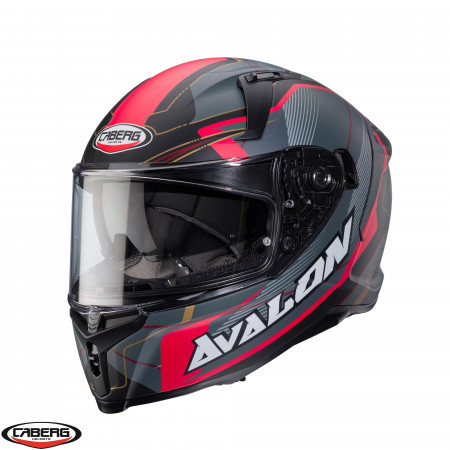 Casca integrala Caberg model Avalon X SV Optic L7 negru/gri/rosu mat Pinlock ready