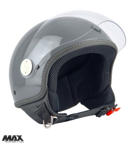 Casca open face (demi-jet) Max Helmets model DJ06 LS 7.9 (FLS) culoare: gri mat (GTS) - 100% MADE IN ITALY