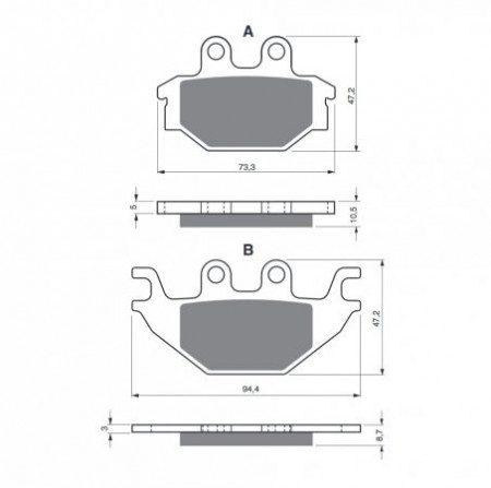 Placute de frana spate Yamaha YZF R-125