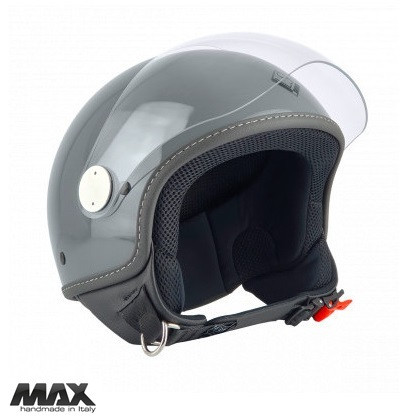 Casca open face (demi-jet) Max Helmets model DJ06 LS 7.9 (FLS) culoare: gri lucios (GFLN) - 100% MADE IN ITALY
