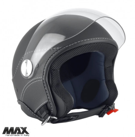 Casca open face (demi-jet) Max Helmets model DJ06 LS Vision (V2B) culoare: negru mat (00S) - 100% MADE IN ITALY